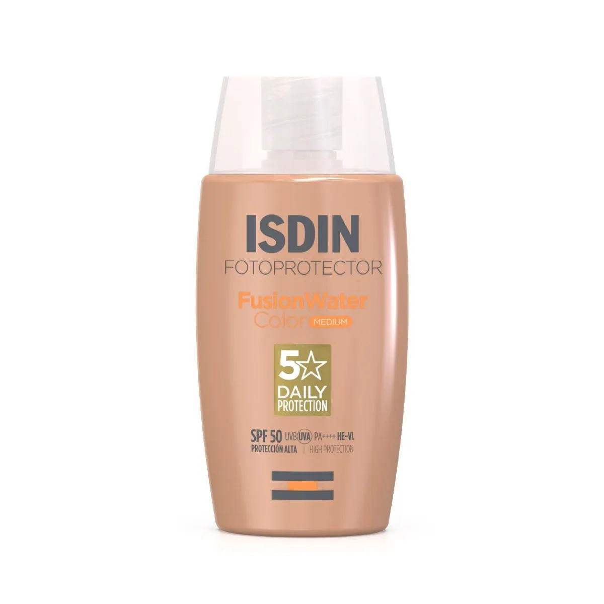 Bloqueador Solar Facial Fotoprotector Fusion Water SPF50 50ml Color Medium - ISDIN